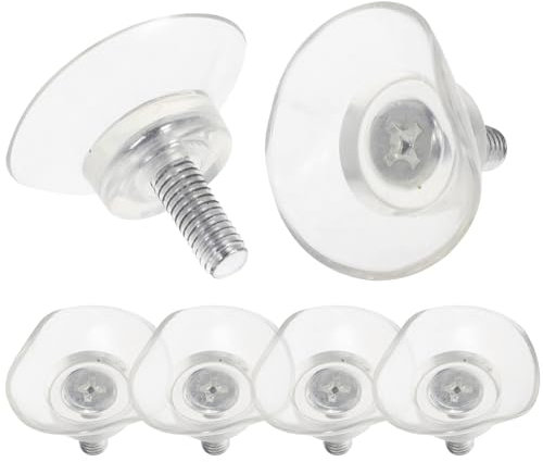 Baluue Ventosa de Vidrio Pvc Transparente Ventosas Anticolisión Soportes de Ventosa Almohadillas con Tornillos para Mesa de Vidrio (6X13 6Pcs)