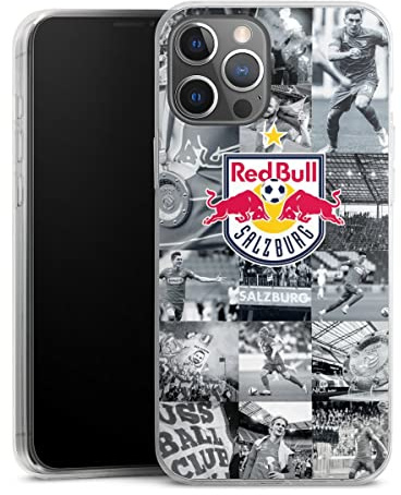 Slim Case kompatibel mit Apple iPhone 12 Pro Max Silikon Handyhülle transparent Hülle extra dünn FC Red Bull Salzburg Red Bull Salzburg