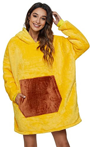 Sweatshirt Decke Kapuzenpullover Unisex Oversized Langarm Deckenpullover Pullover Decke mit Kapuze Taschen Extra Groß Hoodie Tiere Pulli für Damen und Herren Übergroße Lang Hoodie Weihnachten Geschenk