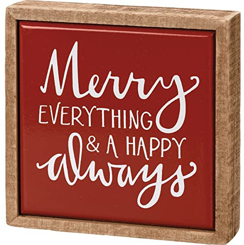 Primitive by Kathy 112960 Box Schild Mini - Merry Everything & A Happy Always