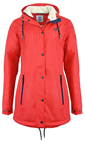 MADSea Damen Regenmantel Friesennerz mit Teddyfleece warm gefüttert Regenjacke wasserdicht