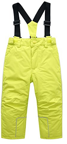 SEVEN BB Pantaloni da Sci con Bretelle Bambini e Ragazzi Inverno Giallo Abbigliamento per Snowboard Bimba Alpinismo Trekking Sportivi Impermeabili Salopette da Sci Pantaloni da Neve Bambino 6 Anni