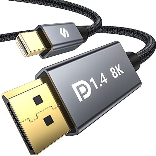 Silkland Mini DP auf DP 1.4 Kabel 3m 8K@60Hz 4K@144Hz, Thunderbolt 2 Kabel mit HDR HBR3 DSC1.2 G-Sync FreeSync HDCP2.2, Mini Displayport auf Displayport für Laptop MacBook iMac Monitor Grafikkarte PC