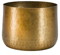 Serene Spaces Living Antique Brass Look Gold Hammered Pots: Stylish Indoor Planter, Decorative Accent for Potted Plants, Gold Flower Vase - Perfect for Weddings or Centerpieces, Medium