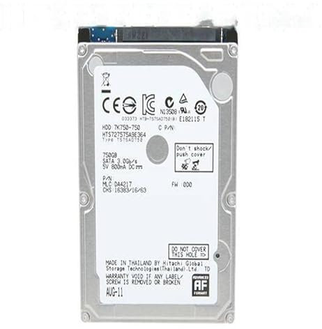 MIDTY 95% HDD für 750GB 2,5 Zoll SATA 16MB 1600RPM für interne HDD für Laptop HDD für HTS727575A9E364