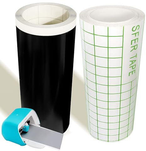 Smart Vinyl Permanent für Cricut Joy, 14x300+300cm Vinylfolie Plotter, Plotterfolie Selbstklebend, Blätter Transferfolie für Partydekoration, Aufkleber