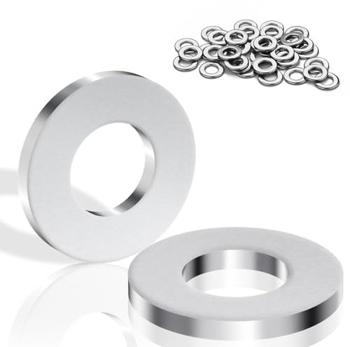 Rondelle M5, in acciaio inox, 40 pezzi, M5 x 10 mm, grandi dischi piatti per carrozzeria, di alta qualità, A2 V2A DIN125, set di rondelle in metallo per viti, dadi, asta filettata