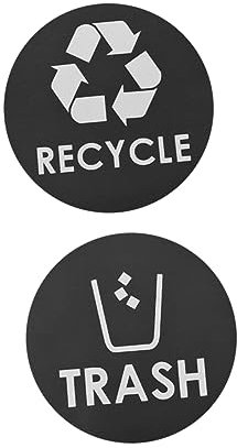 Alipis Garbage Can Stickers 4pcs Recycling Bin Labels Self-adhesive Recycle Sign Stickers Bin Numbers for Home Office Random Style