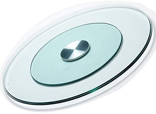 Esstisch-Drehteller Lazy Susan Drehteller für Tisch, Servicetablett aus Glas für Esstisch, runder Drehteller aus gehärtetem Glas mit geräuschlosen Lagern, 10 mm Dicker großer Drehteller