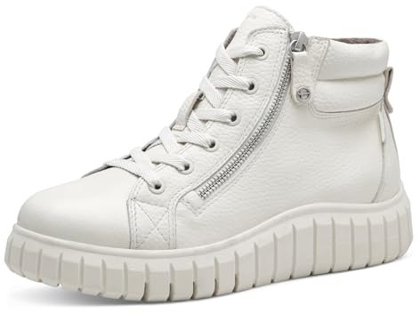 Tamaris Stivali Comodi con Lacci, Foderati con Duo-Tex e Extra Grip, Moda Donna, Bianco, 37 EU