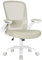 SONGMICS Bürostuhl ergonomisch, Drehstuhl mit Mesh, Lenden- und Kopfstütze, Wippfunktion, 53 cm große Sitzfläche, klappbare Armlehnen, Arbeits- und Schlafzimmer, Studenten, haferflockenbeige OBN037K02