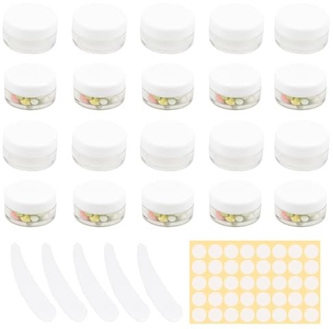 20PcsEmpty sample pots,10g/10ml cosmetic pots,sample pot with lid cosmetic pot,travel pots for cream,cosmetic containers small pots with lids,For Various Cosmetic Products, Samples,Eye Shadow Lip Balm