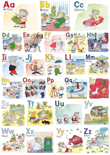 Nathan - Puzzle 1000 Teile – Babars ABC – Erwachsene und Kinder ab 12 Jahren – Hochwertiges Puzzle – perfekte Integration – Meine Helden Kollektion – 12000911