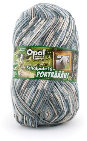 Opal Schafpate 16 Porträääh (425m) 4-fädig Garn - Wollmischung, zum Stricken kuschelig warmer Socken mit einzigartigen Farbmustern, 11457, 1 x 100g