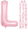 Pink Letter L Balloons,40 Inch L Letter Balloon Pastel Pink,A to Z Alphabet Helium Custom Letters Balloon for Birthday Anniversary Baby Shower Wedding Party Decorations