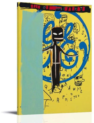 GAJUYL Jean-Michel Basquiat Poster, Graffiti-Kunst-Serie, Poster, Straßenkunst, ohne Titel, Leinwanddruck, dekoratives Gemälde (9206), Rahmen, 40 x 60 cm