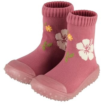 Sterntaler Adventure Socks Blumen - Baby und Kindersocken mit profilierter Gummisohle - bequeme Sockenschuhe aus schnelltrocknendem Material - Mädchen Indoor Outdoor Schuhe