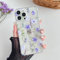 DEFBSC Case for iPhone 13 Pro Max, Cute Clear Floral Flower Pattern Design for Girls Women Slim Fit Shockproof Soft TPU Bumper Protective Cover - Purple