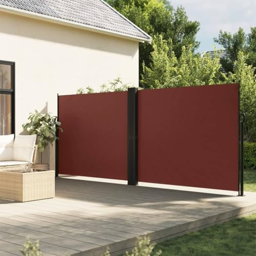 Gecheer Toldo lateral retráctil, marrón, 160 x 1200 cm, para sol, lateral, retráctil, extensible, para terraza, patio, toldo exterior, toldo extensible, J4004824
