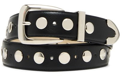 Steve Madden Damen Kingston Hosengürtel mit Nieten Gürtel, Schwarz, L