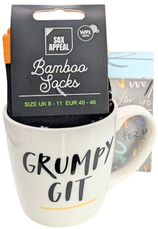 Grumpy Git Mug & Socks Set for Him Grumpy Old Man Gift Set Gift Idea MSISO162M