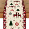 BSITSSS Tischläufer Weihnachten Elchen,Tischläufer Schneeflocke, Lustigen Weihnachtsdeckchen, Weihnachtstischläufer Rot, Weihnachtstischdecke Dekoration Drinnen Urlaub Party Dekor, 33x180cm