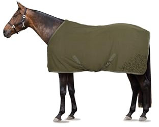 Horze Pferde Fleece Abschwitzdecke Fanciful Nature, Grün, 145