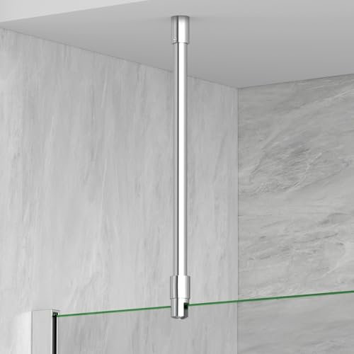S'AFIELINA Stabilisierungsstange Dusche, Haltestange Dusche, Duschabtrennungen, auch für Zimmerdecken, aus Edelstahl, rund, verstellbare Länge, für Glasstärke 6-10 mm(2 Stück)