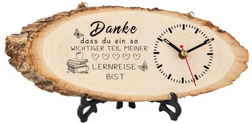 PRSTENLY Lehrer Geschenke für Männer und Frauen, Holzuhr Abschiedsgeschenk Lehrer Dankeschön Geschenke Erzieherin, Geburtstagsgeschenke für Lehrer Ruhestand Abschluss Lehrer Tag Geschenke Weihnachten