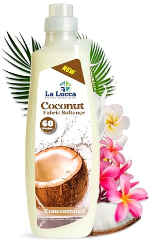 LaLucca Coconut Fabric Conditioner Softener | 60x Washes | Concentrated Clothes Washing Softener | Spanish Fabric Softener | Long Lasting 1.5 Litre Laundry Conditioner Liquid | For All Fabrics