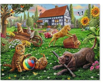 Klassisches Puzzle 3D Puzzle DIY Kit Holz Spielzeug Einzigartiges Geschenk，Katzen und Hunde，Klassisches Puzzle 3D Puzzle DIY Kit Holz Spielzeug Einzigartiges Geschenk（75x50cm）-B11