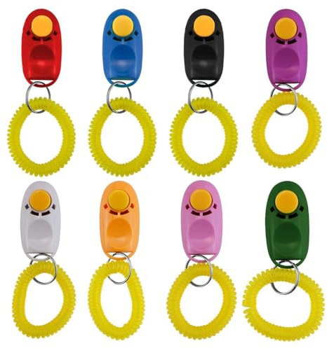 UOPJDD 8 Stück Haustier Trainer, Haustierversorgungen, Hundetraining Assistierende Werkzeuge, Hundetraining Clicker.