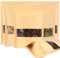 Sachet Kraft Alimentaire Avec Fenetre 200 Pièces, Sachet Zip Réutilisables 16x22 cm Pour Les Graines et Les Noix