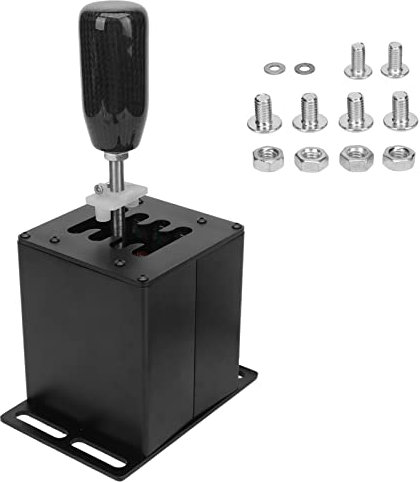 NutriEss USB -Simulator Shifter Racing Gear Stick Carbonfaser Grip Plug and Play -kompatibel mit G29 G27 G25 G920 T300RS GT Lenkrad für PC Racing Games Schwarz