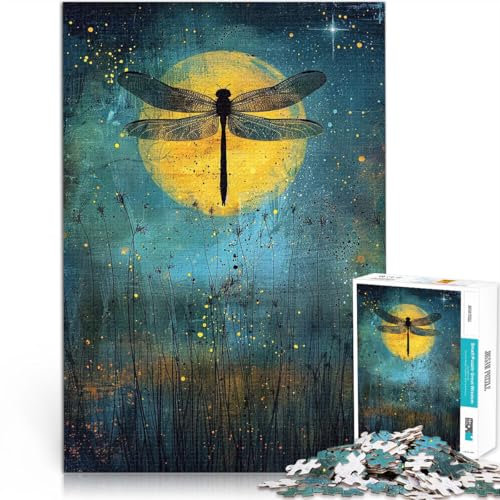 Quizspiel Mondbeschienene Libelle Teenager 1000-teiliges Puzzle 26x38cm Jedes Stück ist einzigartig – Anspruchsvolles Familienspiel für und ab 14 Jahren