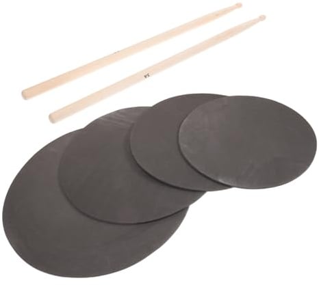 Schlagzeug Übungspad Satz mit Drumsticks, Leise Foams, Schwarz | Drummer und Anfänger, Ergonomisch Geformt, Leicht und Verschleißfest, für Persönliches oder Professionelles Üben