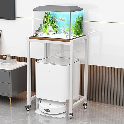 Aquarium-Ständer für Aquarium, mobiler Tisch, Reptilien-Terrarium, Glasbehälter, weißes Finish, stabiles Design, Innenräume