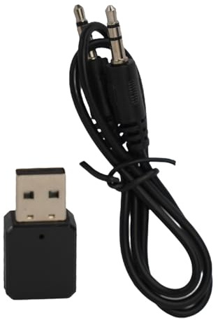 Lecreatekit KN318 5.1 Audio Receiver Adapter with Dual Output (USB & 3.5mm AUX) for Car Stereo and Speakers, Hands-Free Calling, Built-in Microphone, Compact 32 x 17 x 8.5 mm