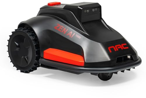 NAC Zen AI N1000-AI | Mähroboter mit Garage bis 1000m2 | Ersatzklingen | Rasenmäher Roboter mit App-Steuerung WiFi 4.0Ah Akku | Automatischer Gartenroboter mit Regensensor