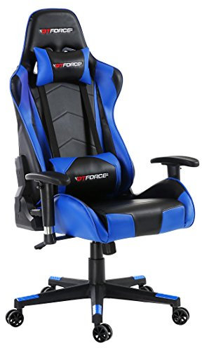 GTFORCE PRO FX RECLINING SPORTS RACING GAMING OFFICE DESK PC CAR FAUX LEATHER CHAIR (Blue)