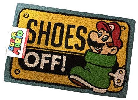 Pyramid International Super Mario (Shoes Off Colour) Fußmatte 40cm x 60cm, Kokosfasermatte im auffälligen Design, für innen und außen - offizielles Lizenzprodukt