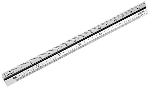 Aluminium Dreikantlineal aus hochwertigem eloxiertem Aluminium garantiert ein exaktes Messen und Zeichen (17 cm)