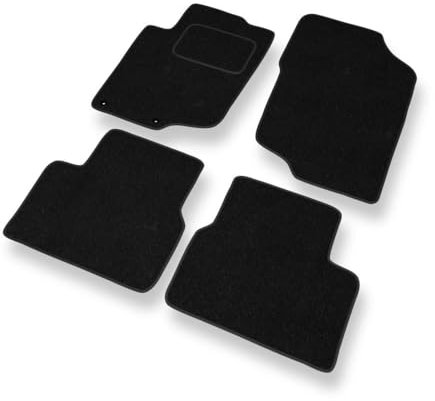 Mossa - Fußmatten Auto kompatibel mit Peugeot 207 (2006-2012) - schwarz Automatten Autoteppiche 1