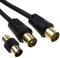 kenable RF Male to Female Extension Lead Freeview TV Cable & Male Coupler Black 5m [5 metres]