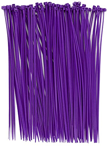 BOROLA Colorful Cable Zip Ties, 100 Packs Self Locking Wire Ties, Perfect for Home, Office, Garage and Workshop (Purple, 8 Inch)