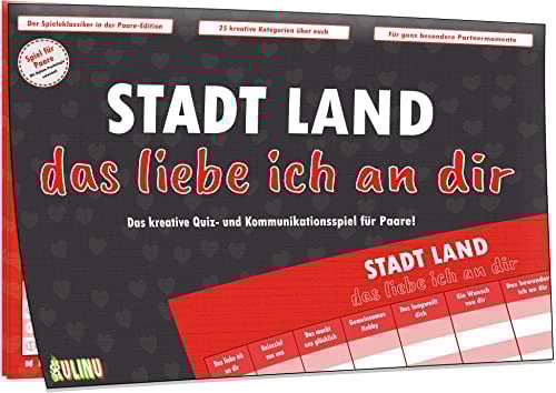 Kulinu Stadt, Land, das Liebe ich an dir - Spiel für Paare - Partner Geschenke Jahrestag - Geschenk für ihn sie Freund Freundin - 100% Made in Germany