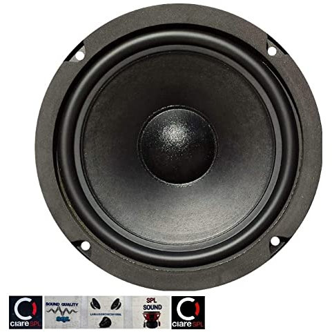 1 CIARE HW159 HW 159 altoparlante diffusore woofer da 16,50 cm 165 mm 6,5 diametro da 60 watt rms 150 watt max 8 ohm sospensione in gomma, 1 pezzo + 5 adesivi omaggio
