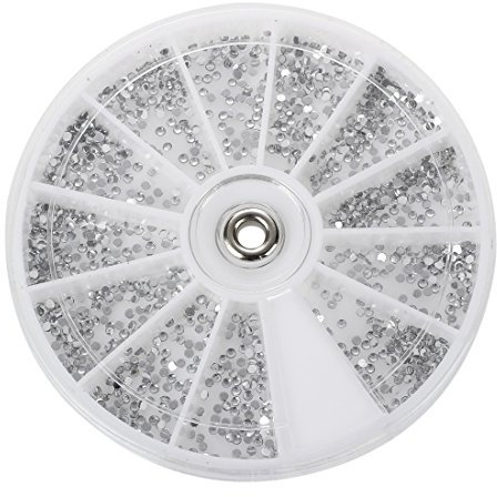 Dcolor Carrousel Silver Boxes Rhinestone Crystal Nail Manicure Nail Art Sparkle 1.5mm Wheel