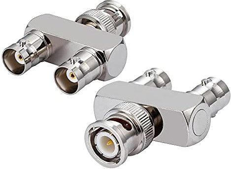 Vecys BNC Adapter BNC Male to Dual F Type Female Y Type 3 Way T-Socket Splitter Adapter for CB Antenna 4G Walkie Talkie CCTV Handfunk Ham Radio HD Video HDTV (2 pcs)…