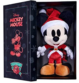 Simba 6315870305 - Disney Santa Mickey Mouse, Sammler Plüschtier in Geschenkbox, Nr. 12 der Kollektion von 12, Amazon Exclusiv, 35cm Plüschfigur, Sammlerstück, ab den ersten Lebensmonaten geeignet